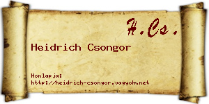 Heidrich Csongor névjegykártya